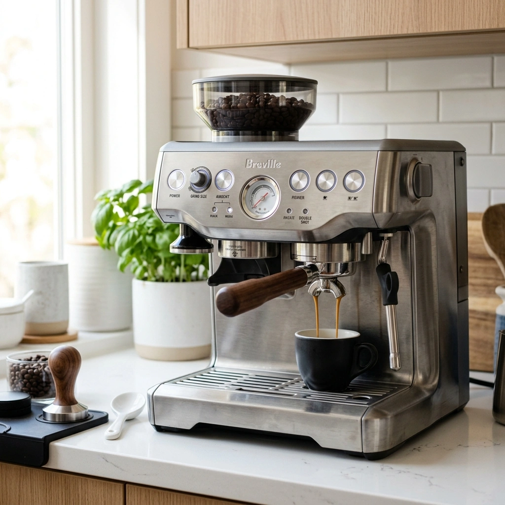 Breville Barista Express espresso machine with grinder