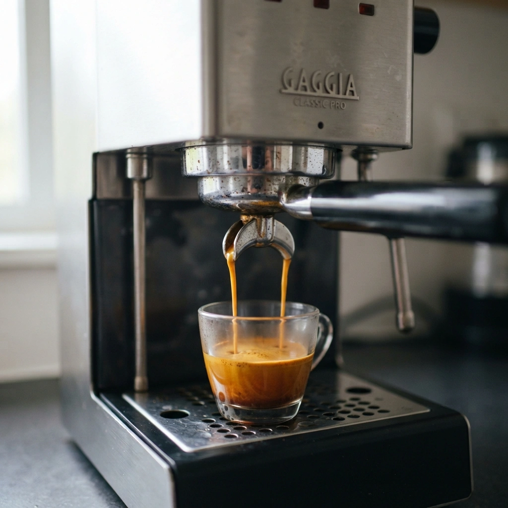 Gaggia Classic Pro E24 espresso extraction