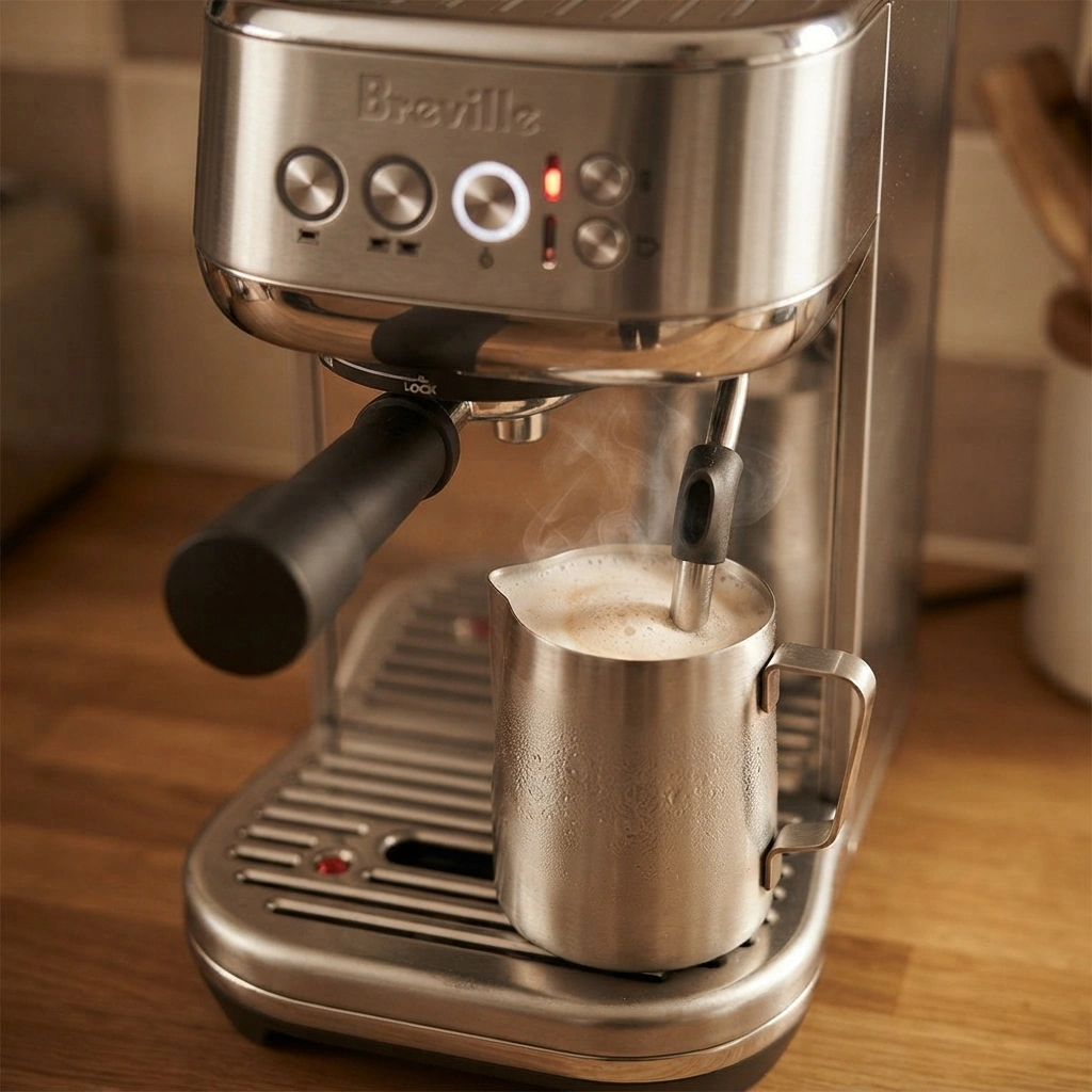 Breville Bambino Plus automatic milk texturing with automatic steam wand