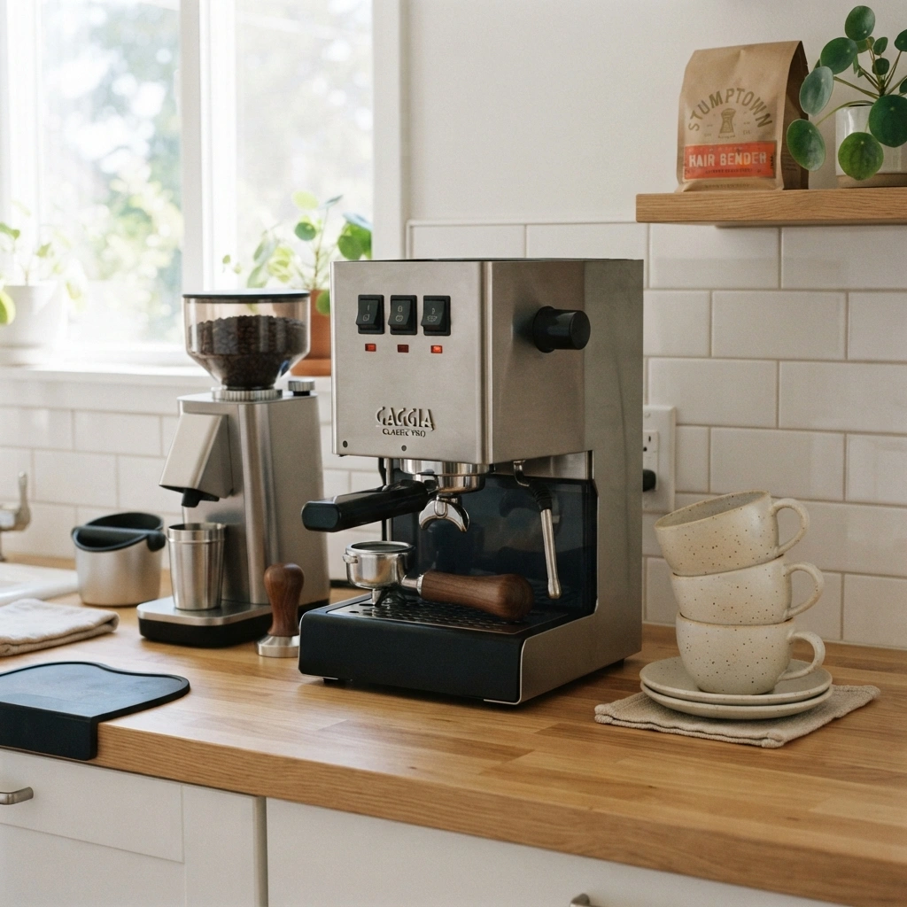 Gaggia Classic Pro E24 compact espresso machine dimensions