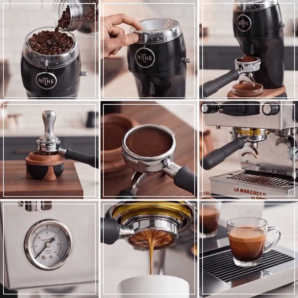 semi-automatic espresso machine brewing workflow