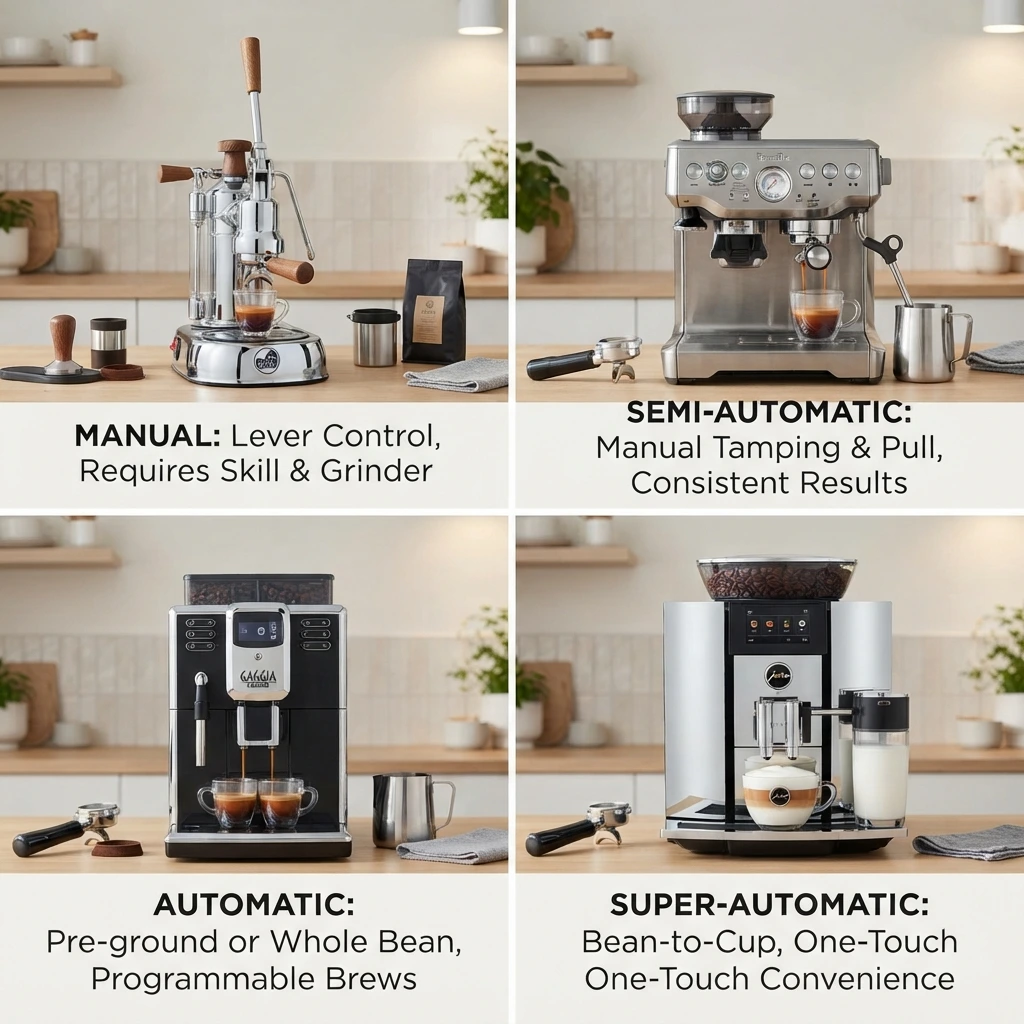 types of espresso machines for home use