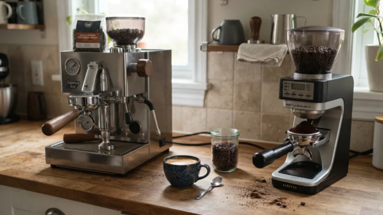 espresso machine with separate coffee grinder