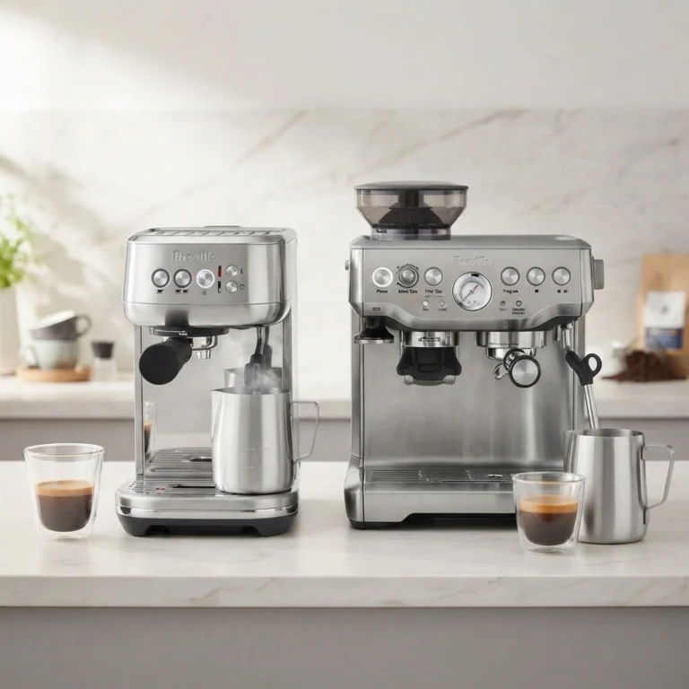 Breville Bambino Plus and Barista Express side by side