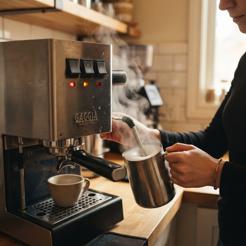 Gaggia Classic Pro E24 stainless steel steam wand