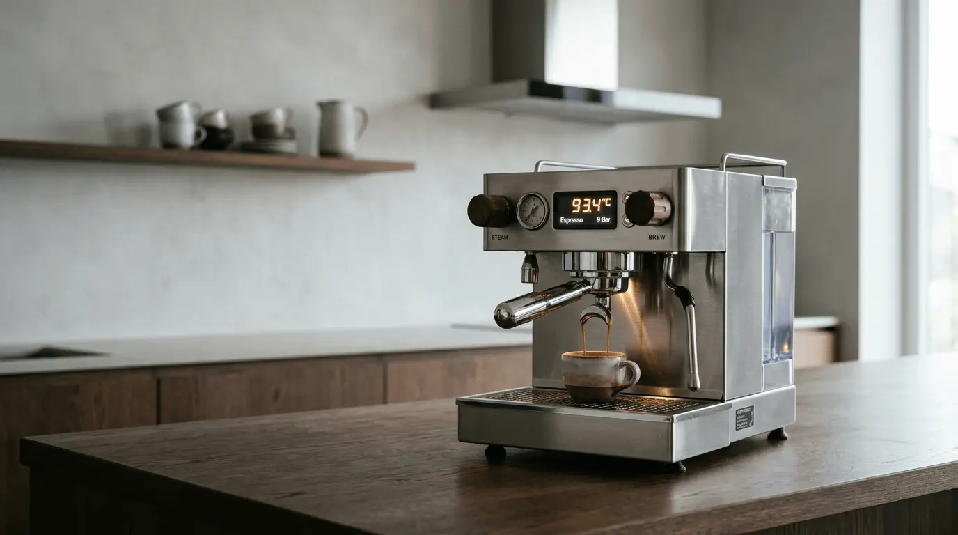 Espresso machine with PID temperature control display